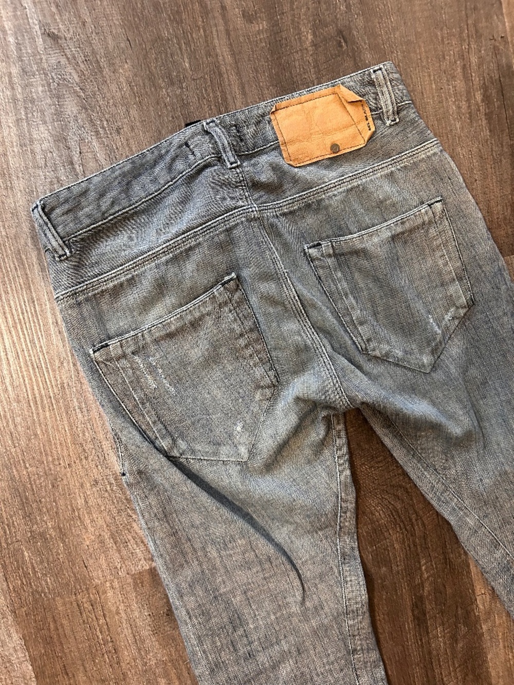 Diesel Black Gold authentic Superbia gray distressed slim straight jeans 27 31